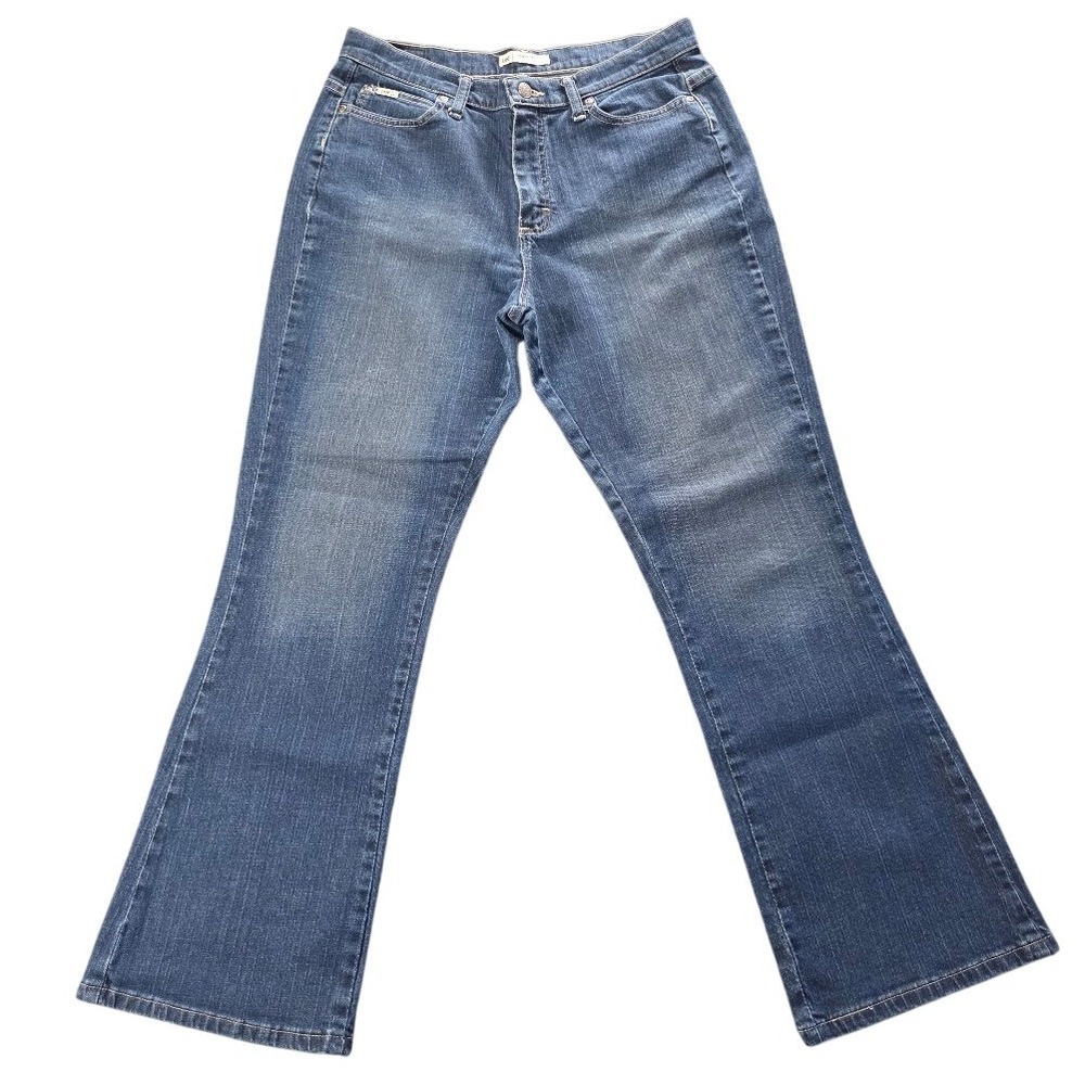 Lee Relaxed Bootcut Jeans Womens 12 Short Blue Denim Mid Rise 3058557